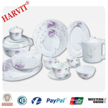 Lila Blume verziert 28pcs Opal Dinner Set